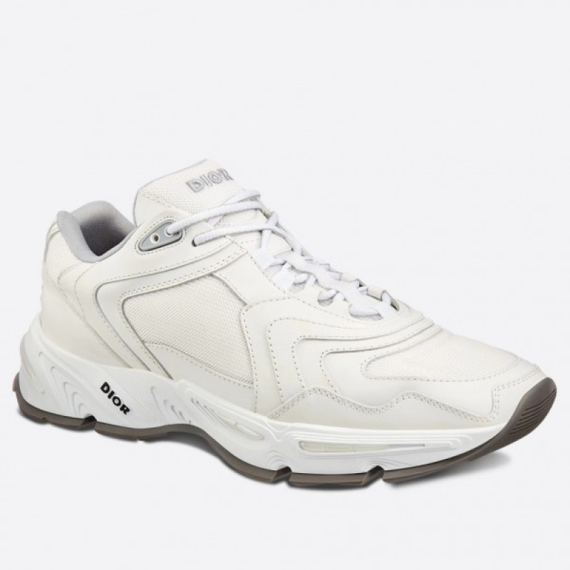 Dior CD1 Sneakers In White Technical Mesh and Calfskin